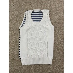 Náutica Cable Knit Sweater Vest‎ Preppy Collegiate Style Size S